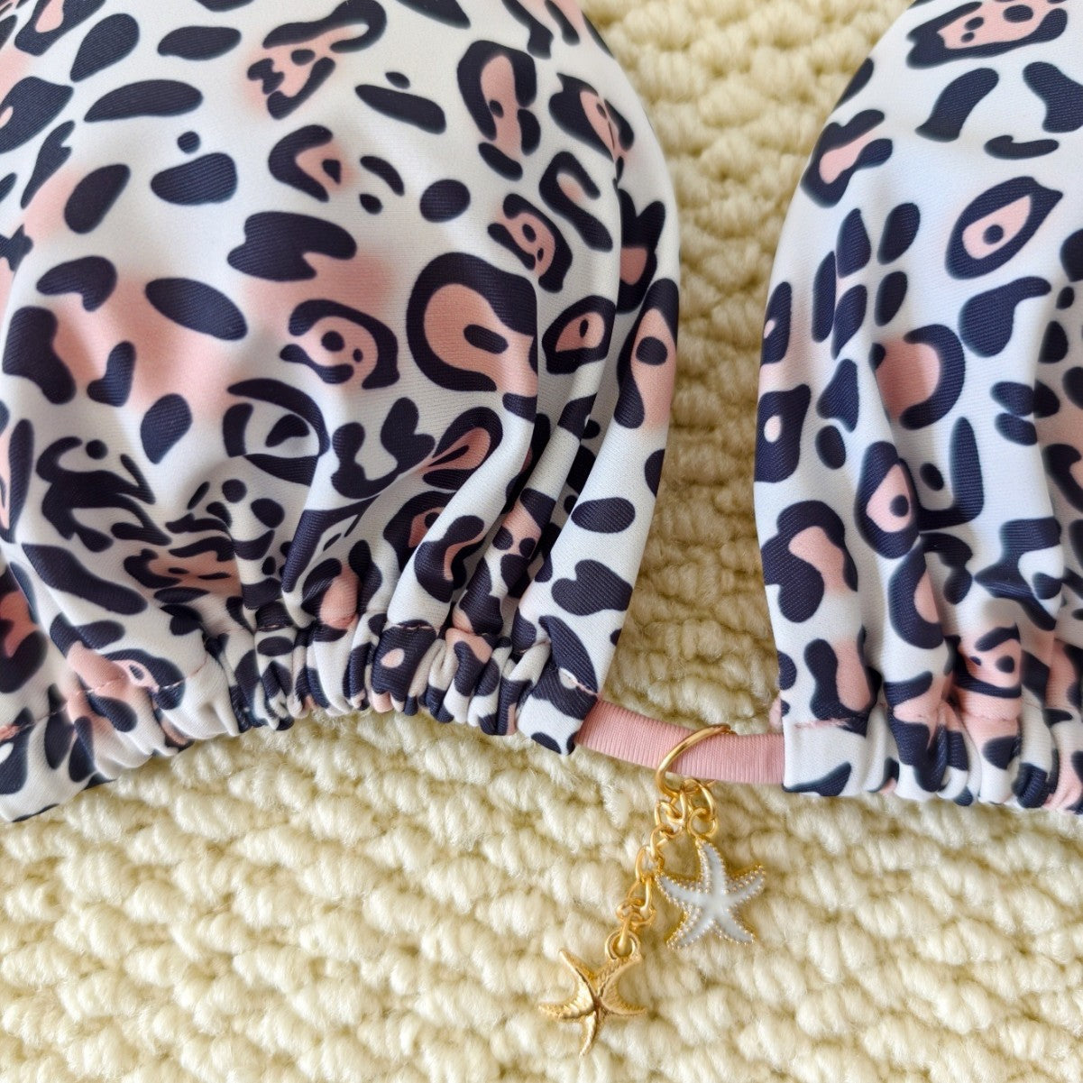 Leopard print pearl bikini