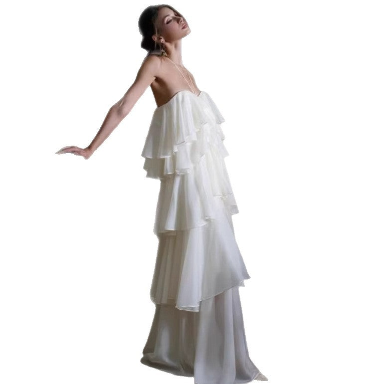 Elegant Sleeveless Long Dress for Women, Soft and Glamorous Cocktail Dress