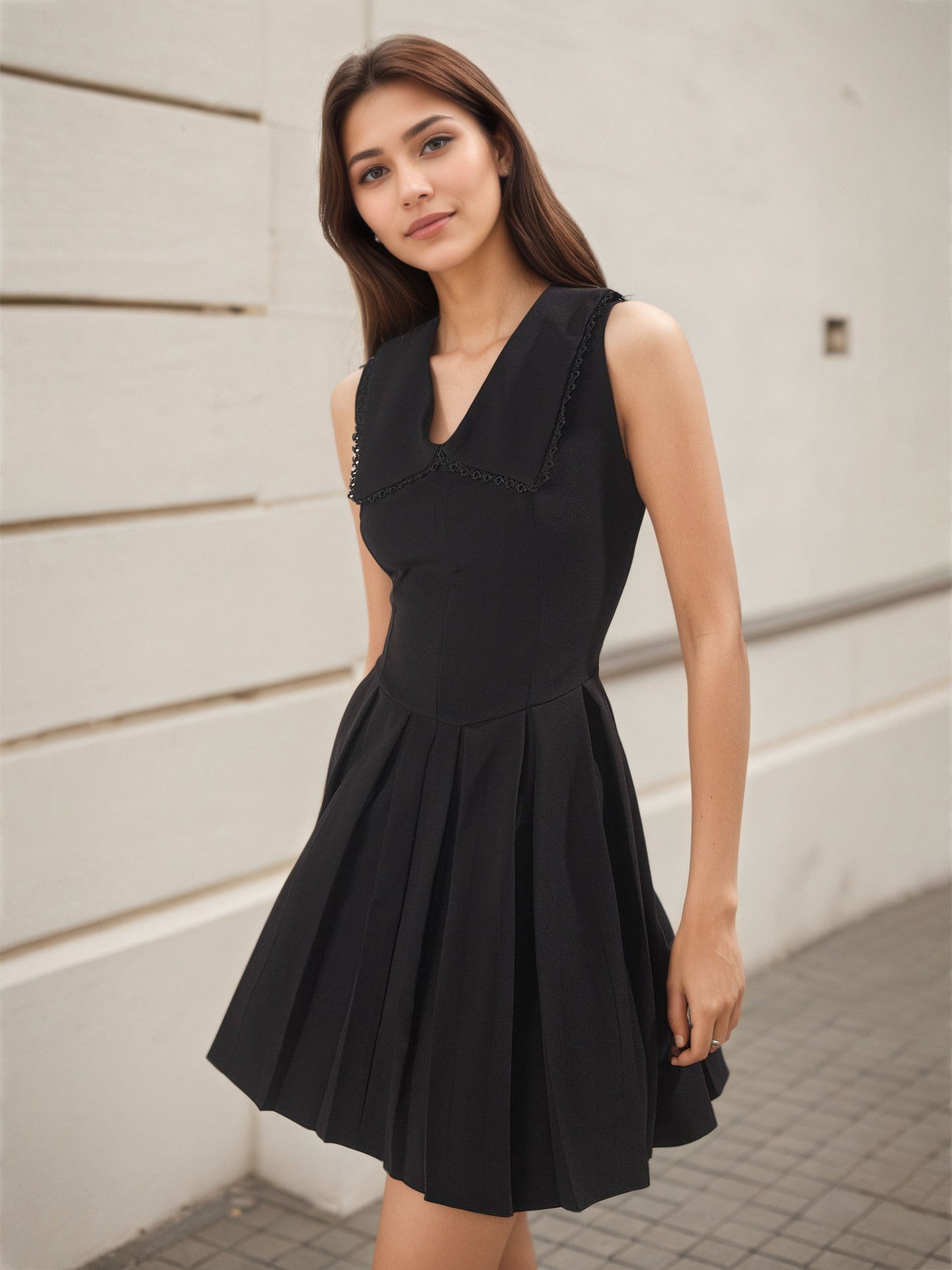 V-neck slim fit dress
