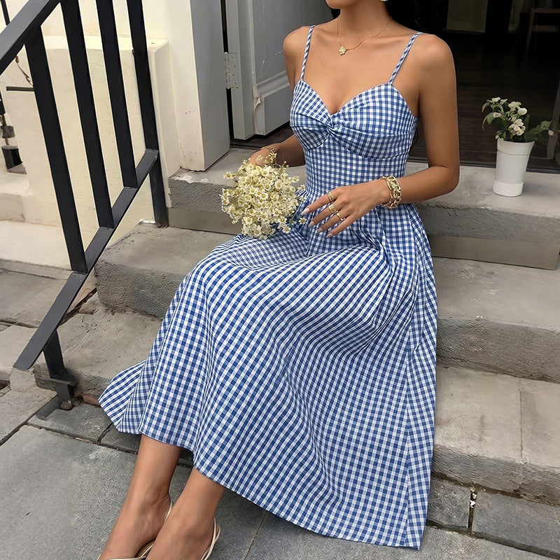 Plaid camisole dress