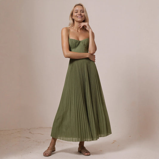 Deep V slim fit dress for women