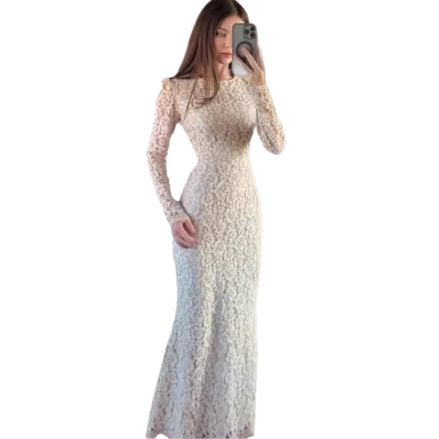 Simple Long Sleeve Long Dress