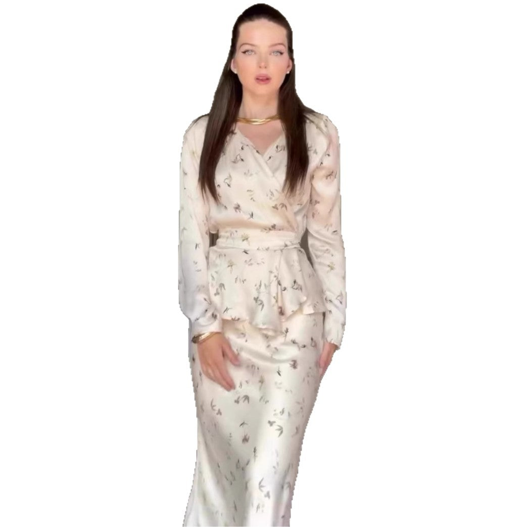 Long Sleeve Maxi Dress Lightweight Luxury Set Dress Vintage