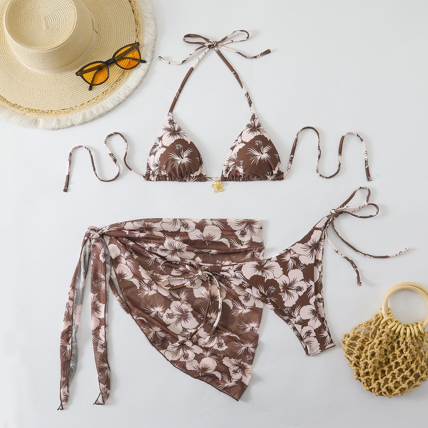 Three point printed swimsuit