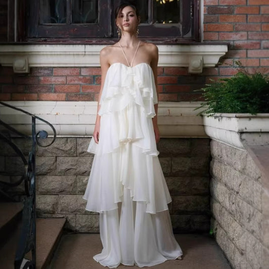 Elegant Sleeveless Long Dress for Women, Soft and Glamorous Cocktail Dress
