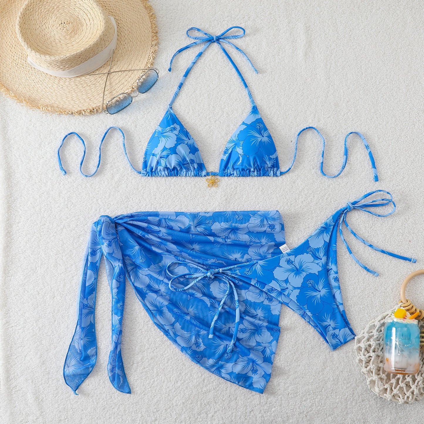 Three point printed swimsuit