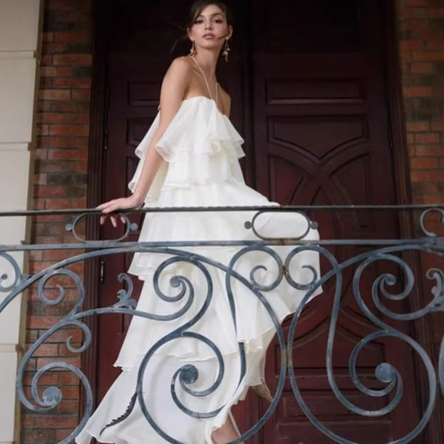 Elegant Sleeveless Long Dress for Women, Soft and Glamorous Cocktail Dress