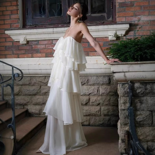 Elegant Sleeveless Long Dress for Women, Soft and Glamorous Cocktail Dress