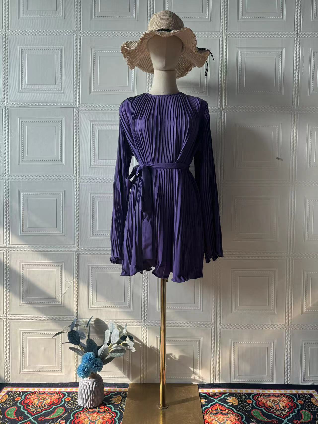 Dress Elegant Pure Color SlimLong Sleeve Spring Casual Dress
