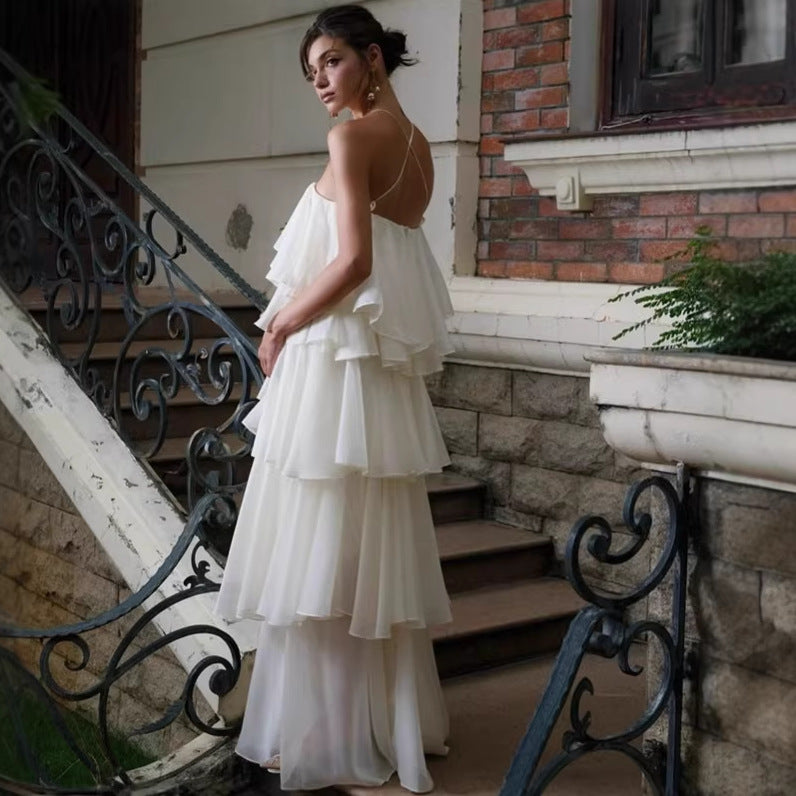 Elegant Sleeveless Long Dress for Women, Soft and Glamorous Cocktail Dress