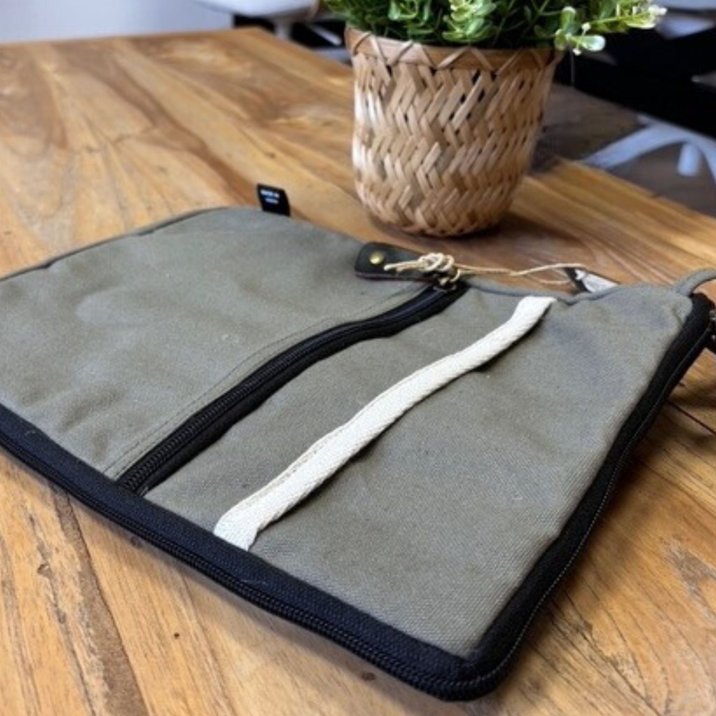 Canvas Tablet Pouch - Olive