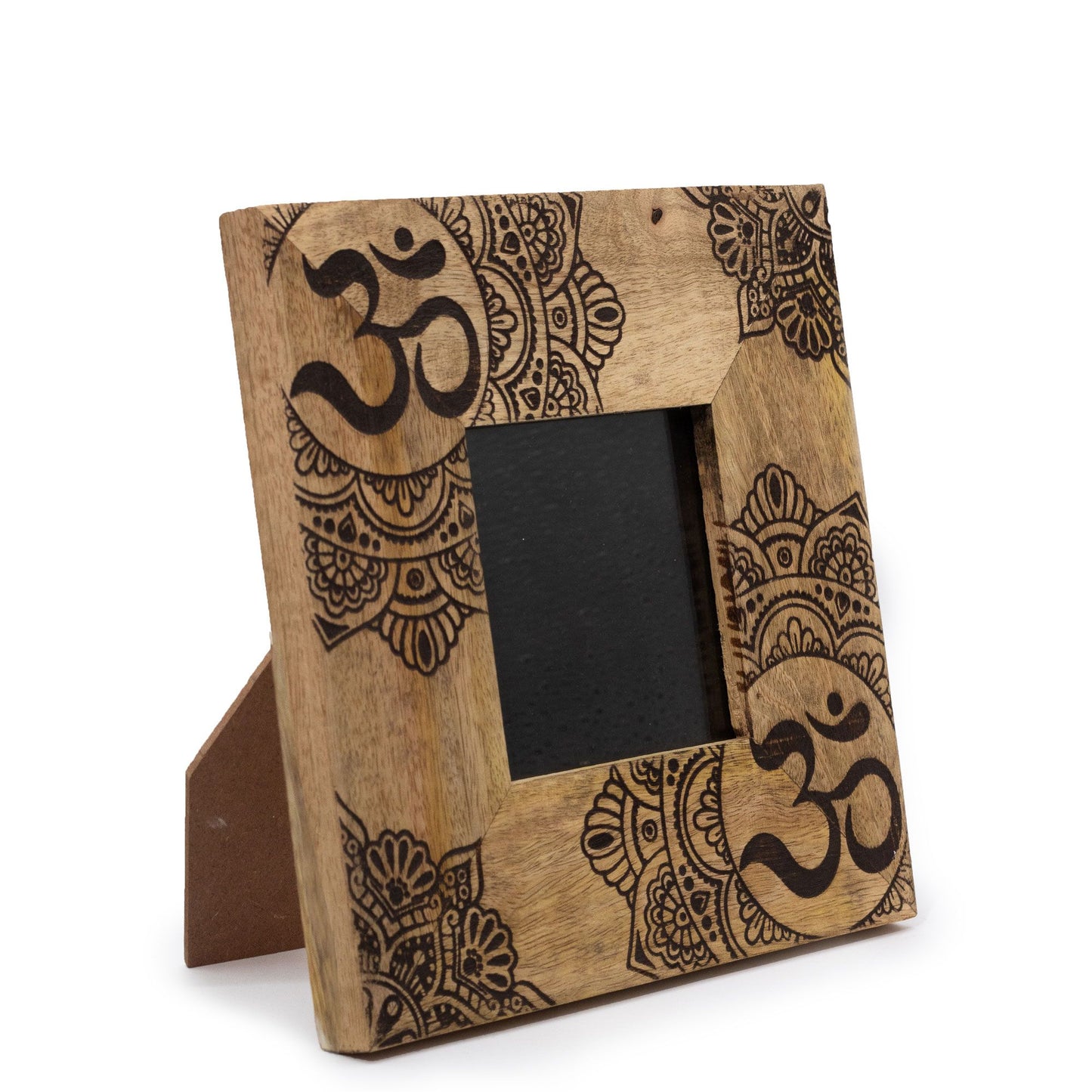 Small Mango Wood Picture Frame (for 10x10cm) 20x20x2cm - Hamsa - Black