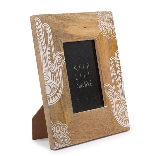 Med Mango Wood Picture Frame (for 10x15cm) 26x20x2cm - Mandala - White